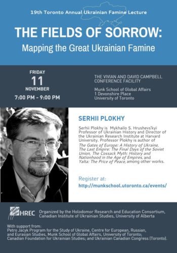 Main image 2016 Toronto Annual Ukrainian Famine Lecture by Serhii Plokhy