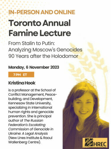 Main image Toronto Annual Ukrainian Famine Lecture 2023 – 90th Memorial Year